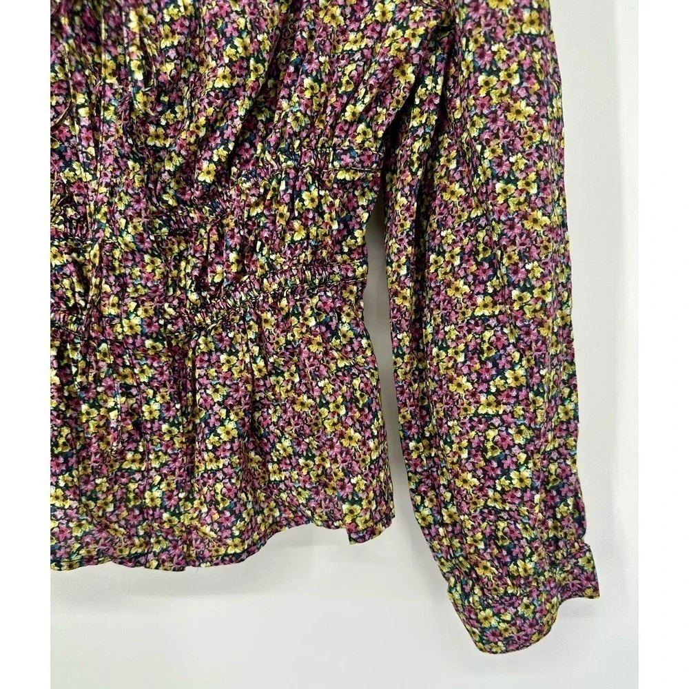J. Crew Cinched-Waist Organic Cotton Top Liberty Busy Izzy Print